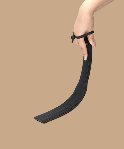 Liebe Seele Dark Secret Leather Split Tawse Paddle – Black Liebe Seele Dark Secret Leather Split Tawse Paddle – Black
