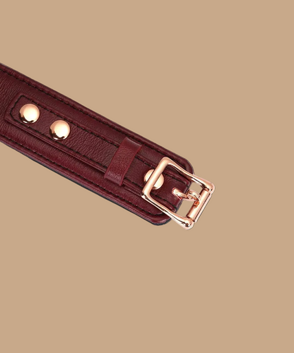 Liebe Seele Luxury Leather Collar with Leash and Lock – Wine Red Liebe Seele Luxury Leather Collar with Leash and Lock – Wine Red