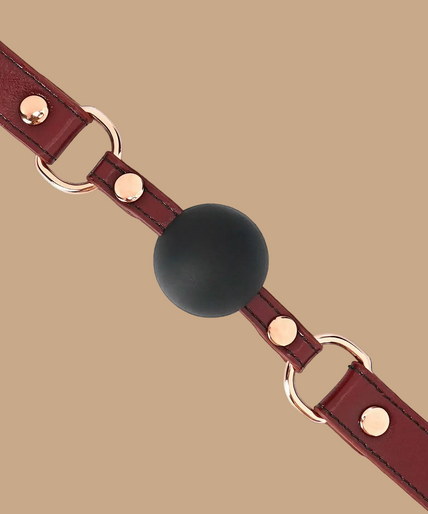 Liebe Seele Silicone Ball Gag with Leather Straps – Wine Red Liebe Seele Silicone Ball Gag with Leather Straps – Wine Red