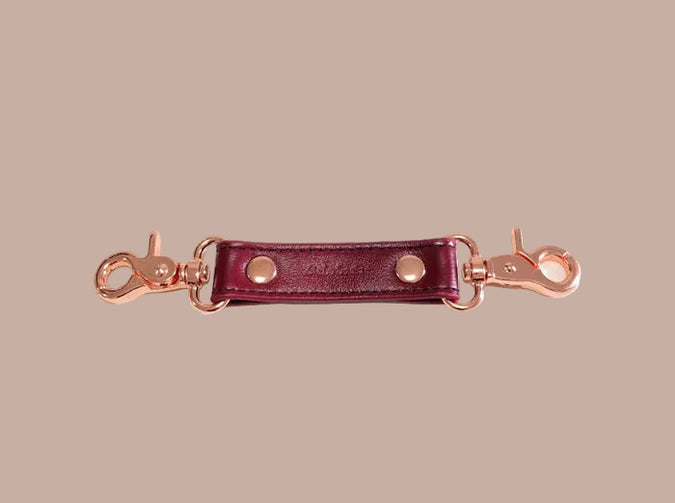 Liebe Seele Leather Strap with Rose Gold Hardware – Wine Red