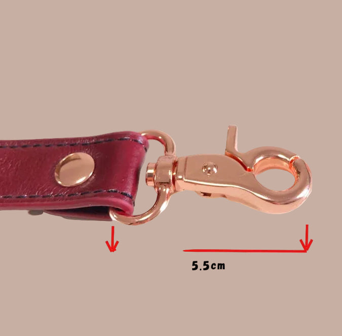 Liebe Seele Leather Strap with Rose Gold Hardware – Wine Red