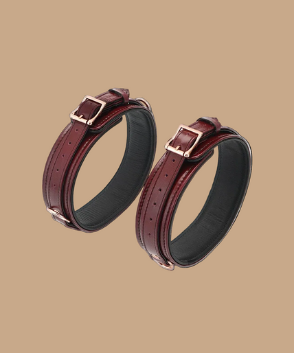 Liebe Seele Leather Thigh Cuffs – Wine Red Liebe Seele Leather Thigh Cuffs – Wine Red