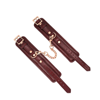 Liebe Seele Leather Wrist Cuffs – Wine Red Liebe Seele Leather Wrist Cuffs – Wine Red