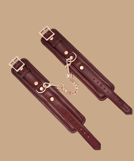 Liebe Seele Leather Wrist Cuffs – Wine Red Liebe Seele Leather Wrist Cuffs – Wine Red