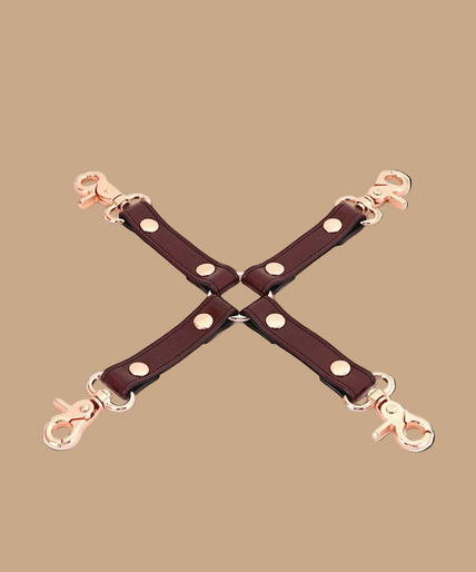 Liebe Seele 4-Way Leather Hogtie – Wine Red Liebe Seele 4-Way Leather Hogtie – Wine Red