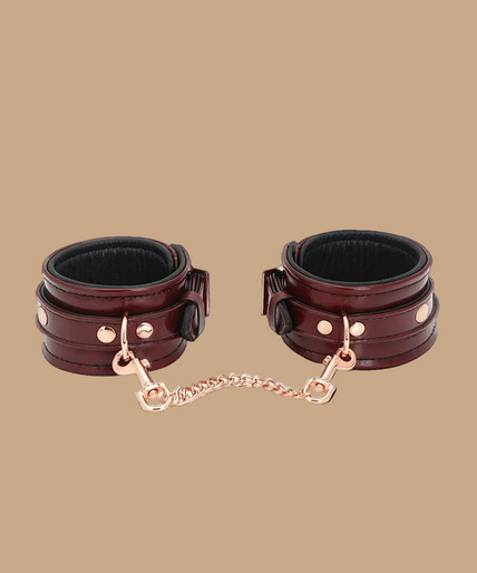 Liebe Seele Leather Ankle Cuffs – Wine Red Liebe Seele Leather Ankle Cuffs – Wine Red