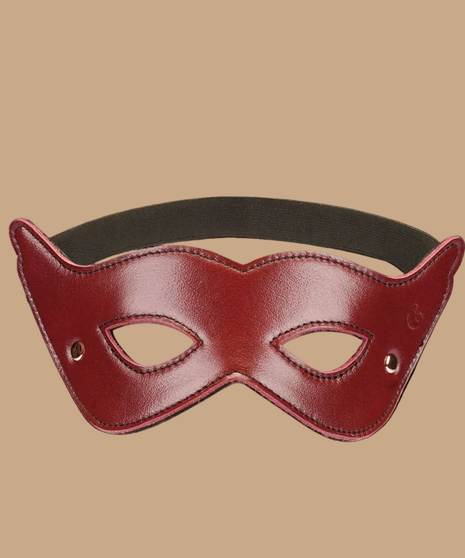 Liebe Seele Leather Open-Eye Blindfold β Wine Red