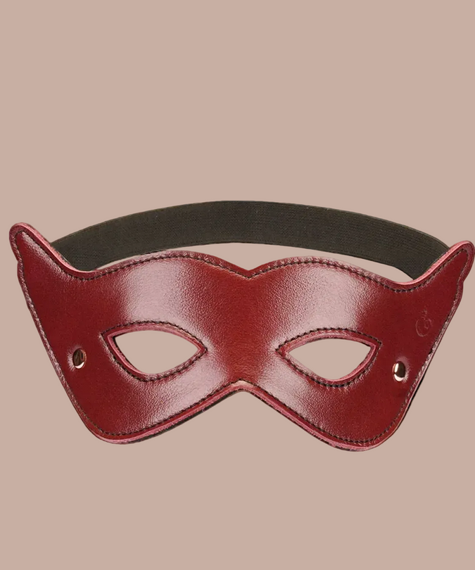 Liebe Seele Leather Open-Eye Blindfold – Wine Red