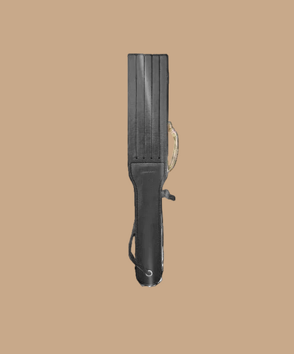Liebe Seele Dark Secret Leather Split Tawse Paddle – Black Liebe Seele Dark Secret Leather Split Tawse Paddle – Black
