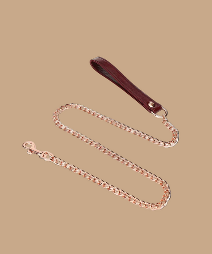Liebe Seele Leather Collar with Leash – Wine Red Liebe Seele Leather Collar with Leash – Wine Red