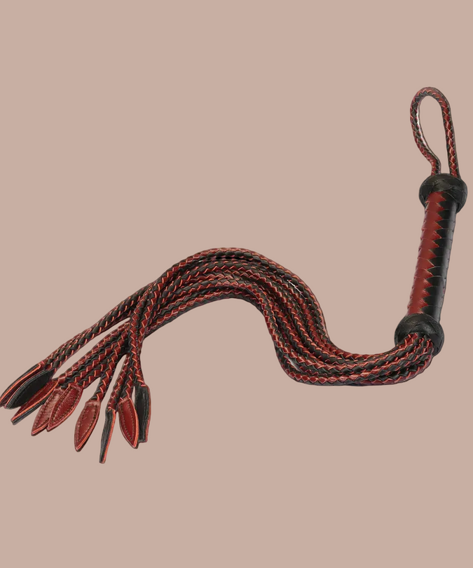Liebe Seele Leather Cat O' Nine Tails Whip – Wine Red