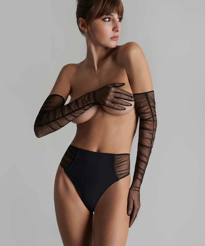 Scandale – Nuit Fauve Openable High Waist Tanga Black
