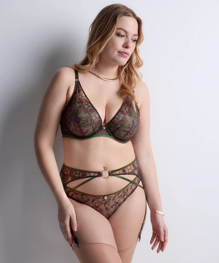 Aubade Sounds of Heart Suspender - Dark Garden Aubade Sounds of Heart Suspender - Dark Garden