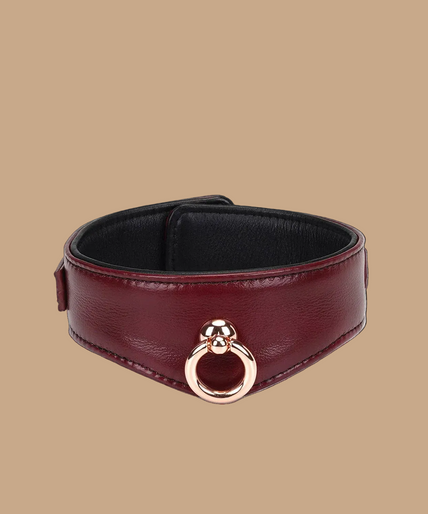 Liebe Seele Luxury Leather Collar with Leash and Lock – Wine Red Liebe Seele Luxury Leather Collar with Leash and Lock – Wine Red