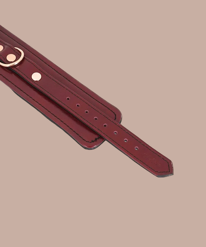 Liebe Seele Leather Wrist Cuffs – Wine Red