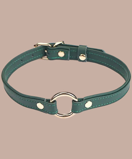 Liebe Seele Heron Leder Mini O-Ring Halsband – Grün Liebe Seele Heron Leder Mini O-Ring Halsband – Grün