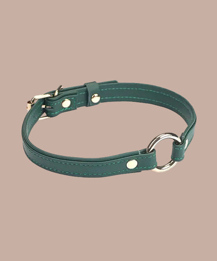 Liebe Seele Heron Leder Mini O-Ring Halsband – Grün Liebe Seele Heron Leder Mini O-Ring Halsband – Grün