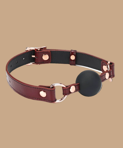 Liebe Seele Silicone Ball Gag with Leather Straps – Wine Red Liebe Seele Silicone Ball Gag with Leather Straps – Wine Red