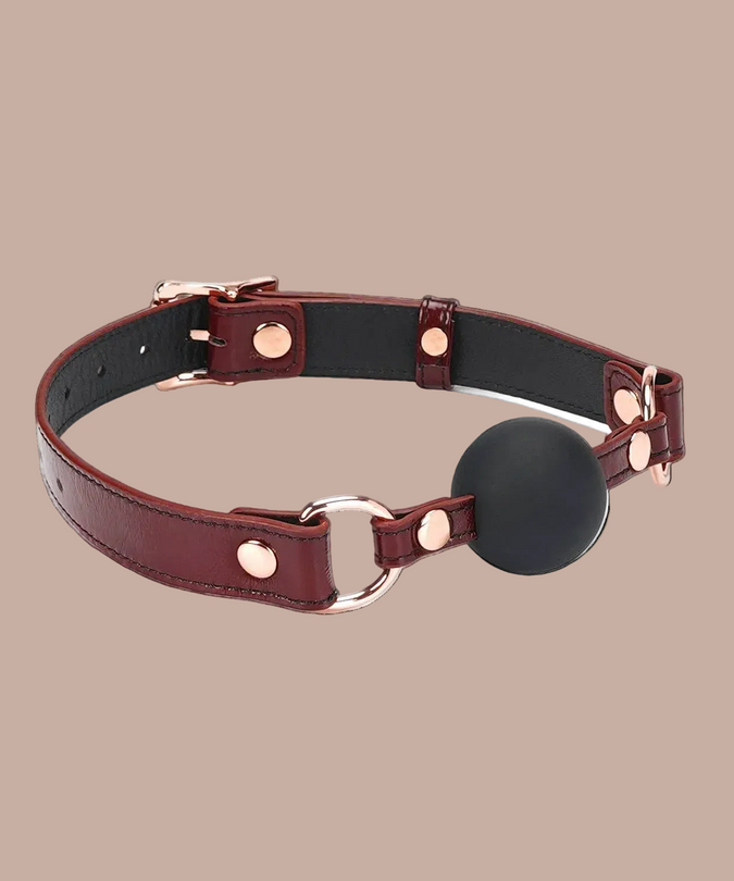 Liebe Seele siliconen ball gag met leren riemen – Wijnrood