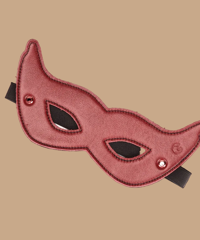 Liebe Seele Leather Open-Eye Blindfold β Wine Red