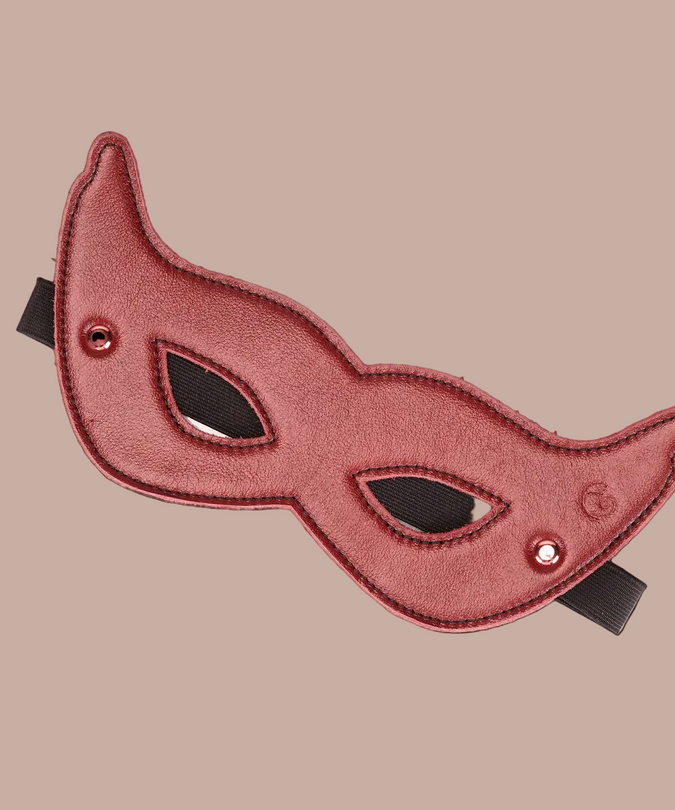 Liebe Seele Leather Open-Eye Blindfold – Wine Red