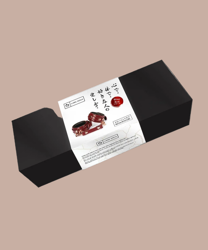 Liebe Seele Narrow Leather Wrist Cuffs – Wine Red
