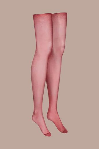 Maison Close Cut and Curled Stockings 20D - Red Maison Close Cut and Curled Stockings 20D - Red