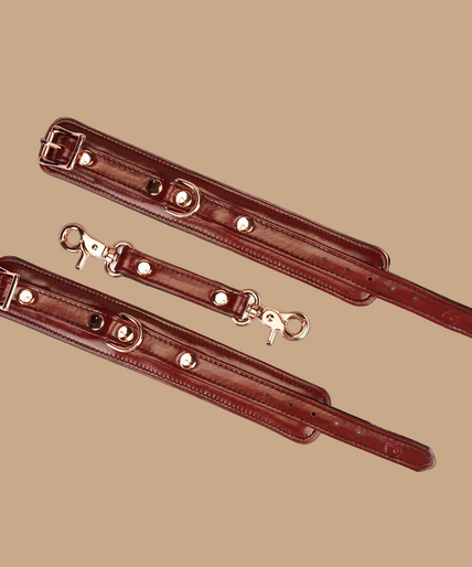 Liebe Seele Narrow Leather Wrist Cuffs – Wine Red Liebe Seele Narrow Leather Wrist Cuffs – Wine Red
