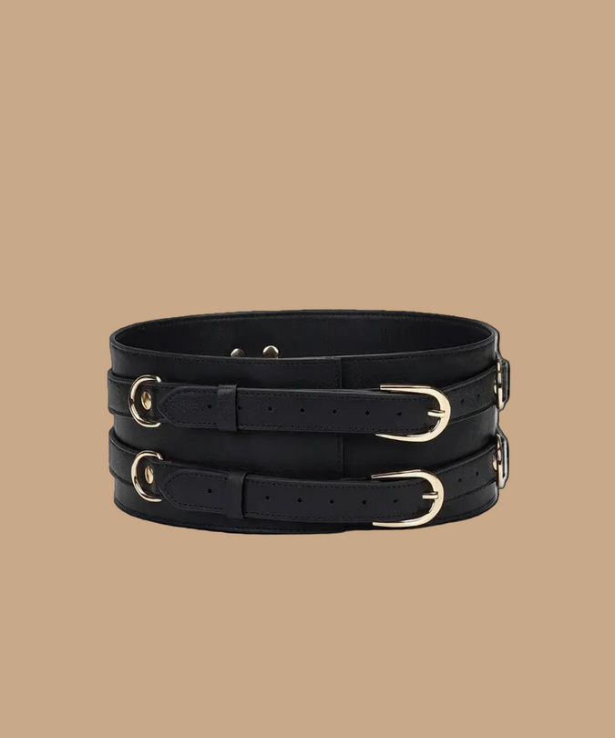 Liebe Seele Dark Secret Luxury Leather Waist Belt – Black