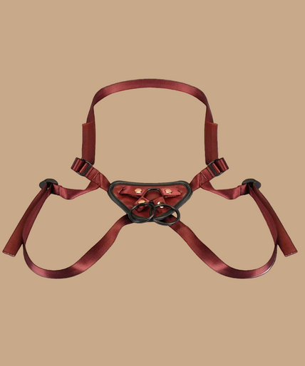 Liebe Seele Universal Leather Strap-On Harness – Wine Red Liebe Seele Universal Leather Strap-On Harness – Wine Red