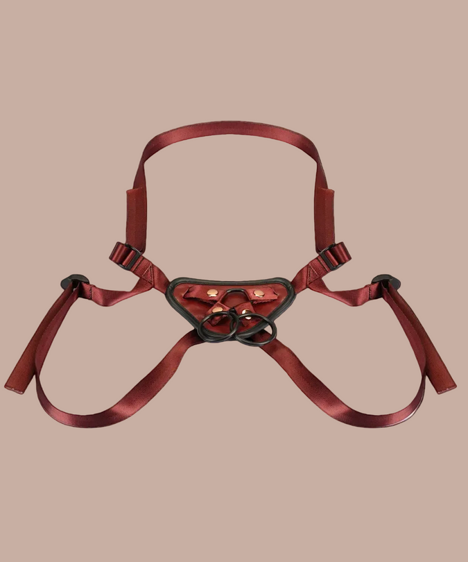 Liebe Seele Universal Leather Strap-On Harness – Wine Red
