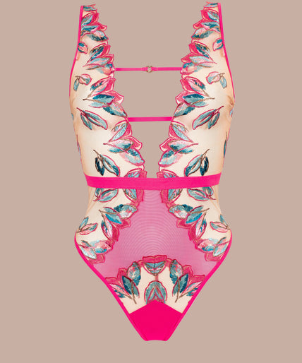 Atelier Amour – Oiseau de Paradis Bodysuit Cherry Atelier Amour Oiseau de Paradis Body - Cherry - Pleasurements