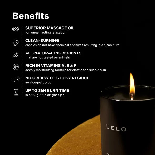 Plezier nummer 15 van LELO: Massage Kaars met vanille en cacao crème