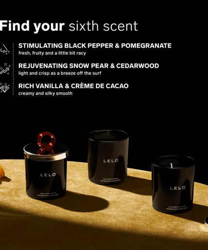 Plezier nummer 15 van LELO: Massage Kaars met vanille en cacao crème Plezier nummer 15 van LELO: Massage Kaars met vanille en cacao crème