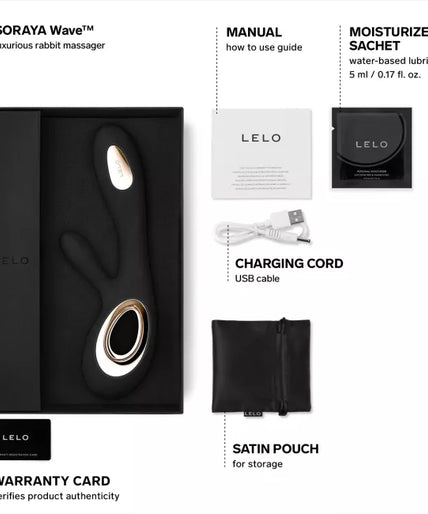 LELO – SORAYA Wave Rabbit Vibrator – Black - by Pleasurements LELO – SORAYA Wave Rabbit Vibrator – Black - by Pleasurements