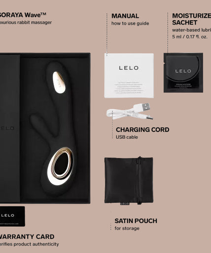 LELO – SORAYA Wave Rabbit Vibrator – Zwart - door Pleasurements LELO – SORAYA Wave Rabbit Vibrator – Zwart - door Pleasurements