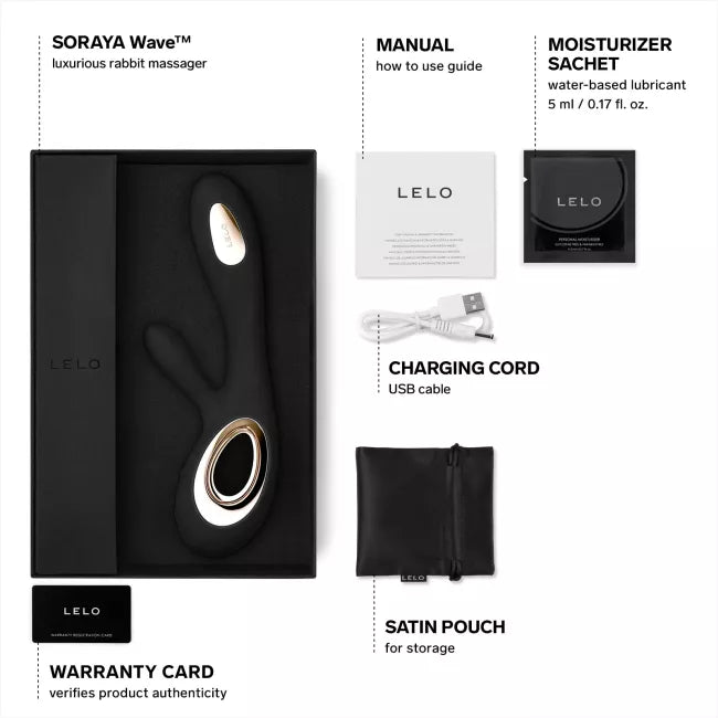 LELO – SORAYA Wave Rabbit Vibrator – Black - by Pleasurements