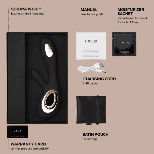 LELO – SORAYA Wave Rabbit Vibrator – Black - by Pleasurements