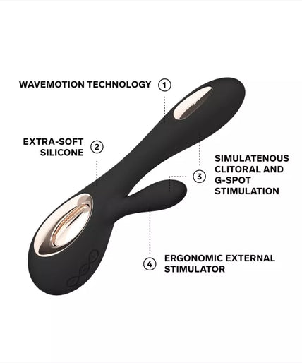 LELO – SORAYA Wave Rabbit Vibrator – Black - by Pleasurements LELO – SORAYA Wave Rabbit Vibrator – Black - by Pleasurements