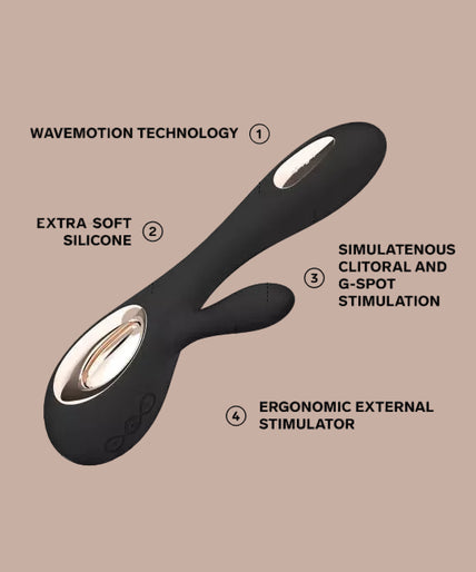 LELO – SORAYA Wave Rabbit Vibrator – Zwart - door Pleasurements LELO – SORAYA Wave Rabbit Vibrator – Zwart - door Pleasurements