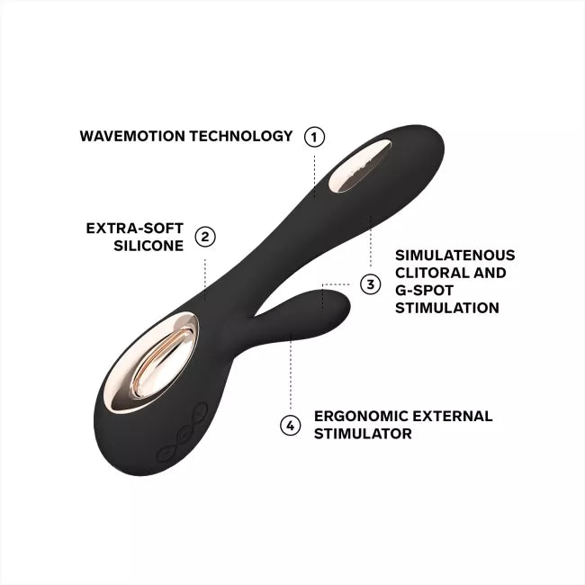 LELO – SORAYA Wave Rabbit Vibrator – Black - by Pleasurements