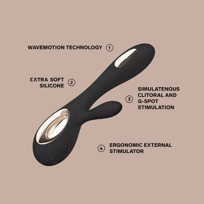 LELO – SORAYA Wave Rabbit Vibrator – Black - by Pleasurements