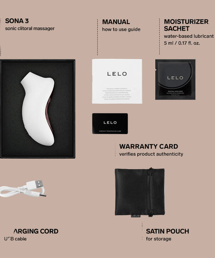LELO – SONA 3 Sonic Clitoral Massager – White - by Pleasurements LELO – SONA 3 Sonic Clitoral Massager – White - by Pleasurements
