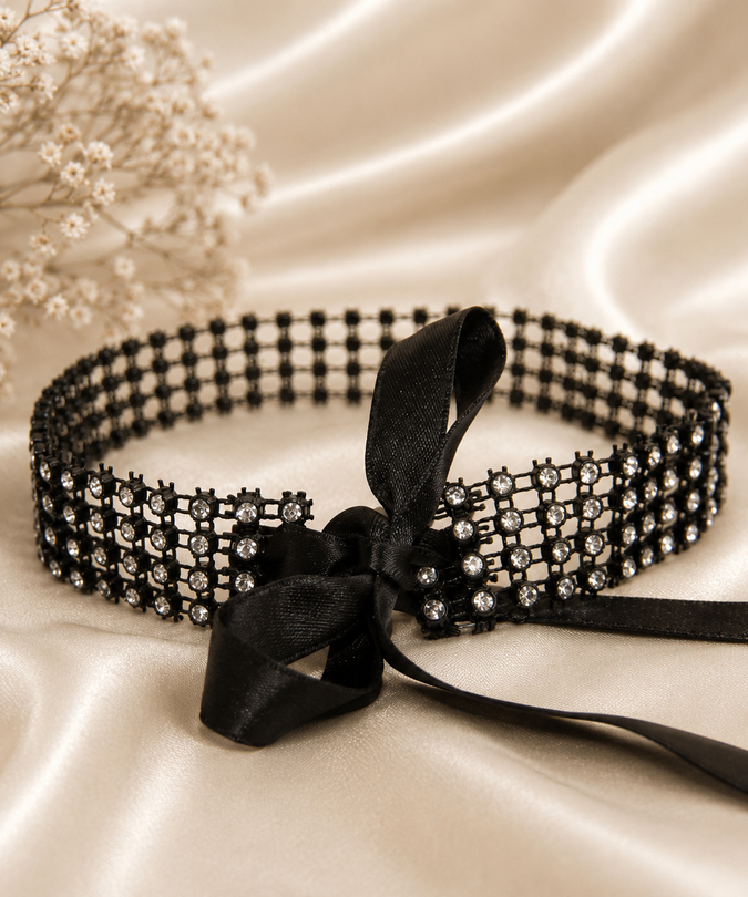 Mondin – Zwarte Kristal Choker