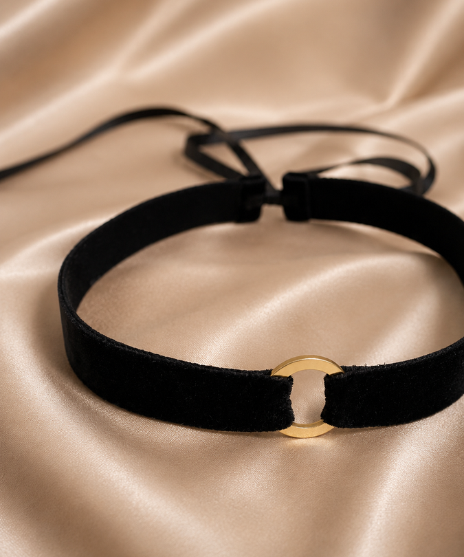 Mondin – Simple Ring Choker Black