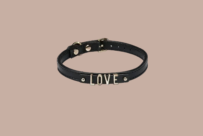 Liebe Seele DIY Leren Choker – 21 Letters – Zwart