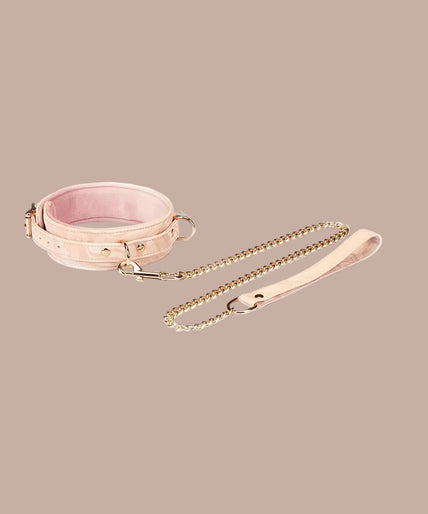 Liebe Seele Boudoir Amor Vegan Collar with Leash – Blush Pink Liebe Seele Boudoir Amor Vegan Collar with Leash – Blush Pink