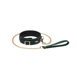 Liebe Seele Mossy Chic Leather Collar with Leash – Green Liebe Seele Mossy Chic Leather Collar with Leash – Green