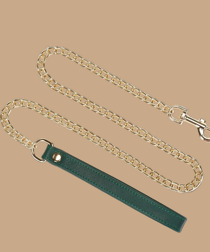 Liebe Seele Mossy Chic Leather Collar with Leash – Green Liebe Seele Mossy Chic Leather Collar with Leash – Green