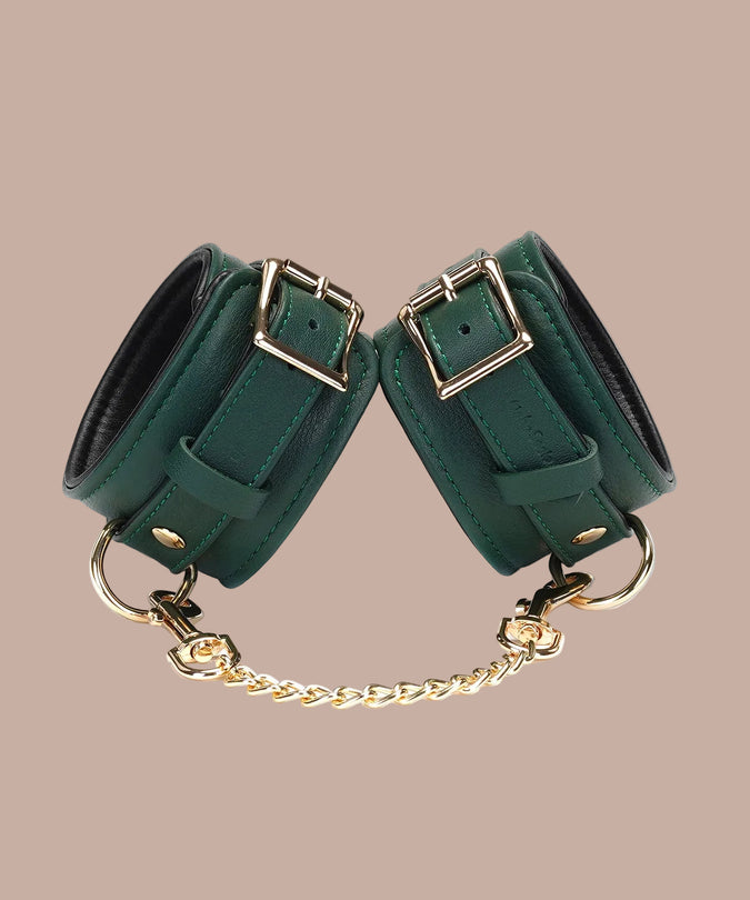 Liebe Seele Cow Leather Wrist Restraints – Mossy Chic Green